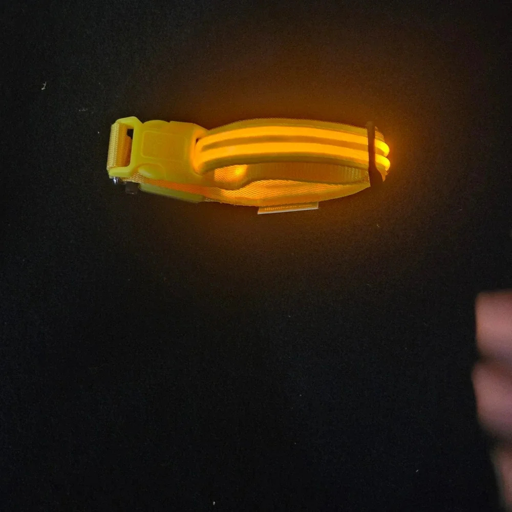 Illumiseen LED Dog Collar Yellow Rechargeable USB High Visibility Small Safety